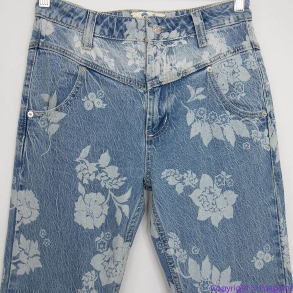 New! Free People Naiomi floral print‎ flare jeans, 26 - Picture 3 of 15